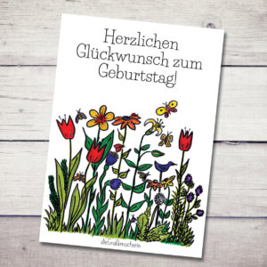 Geburtstagskarte – Blumenwiese
