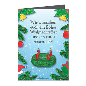 Weihnachtskarte – Adventskranz! – Klappkarte