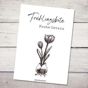 Osterkarte – Frohe Ostern / Frühlingsbote (Tulpe)
